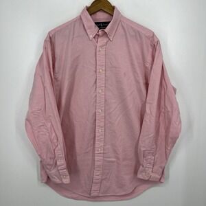 Polo Ralph‎ Lauren Long Sleeve Button Shirt Men's 16 Pink Yarmouth 100% Cotton